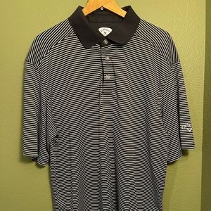 Callaway Golf Blue Striped Polo Shirt shirt sleeve Mens XL